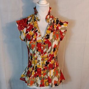 Colorful Women's Ruffled Top